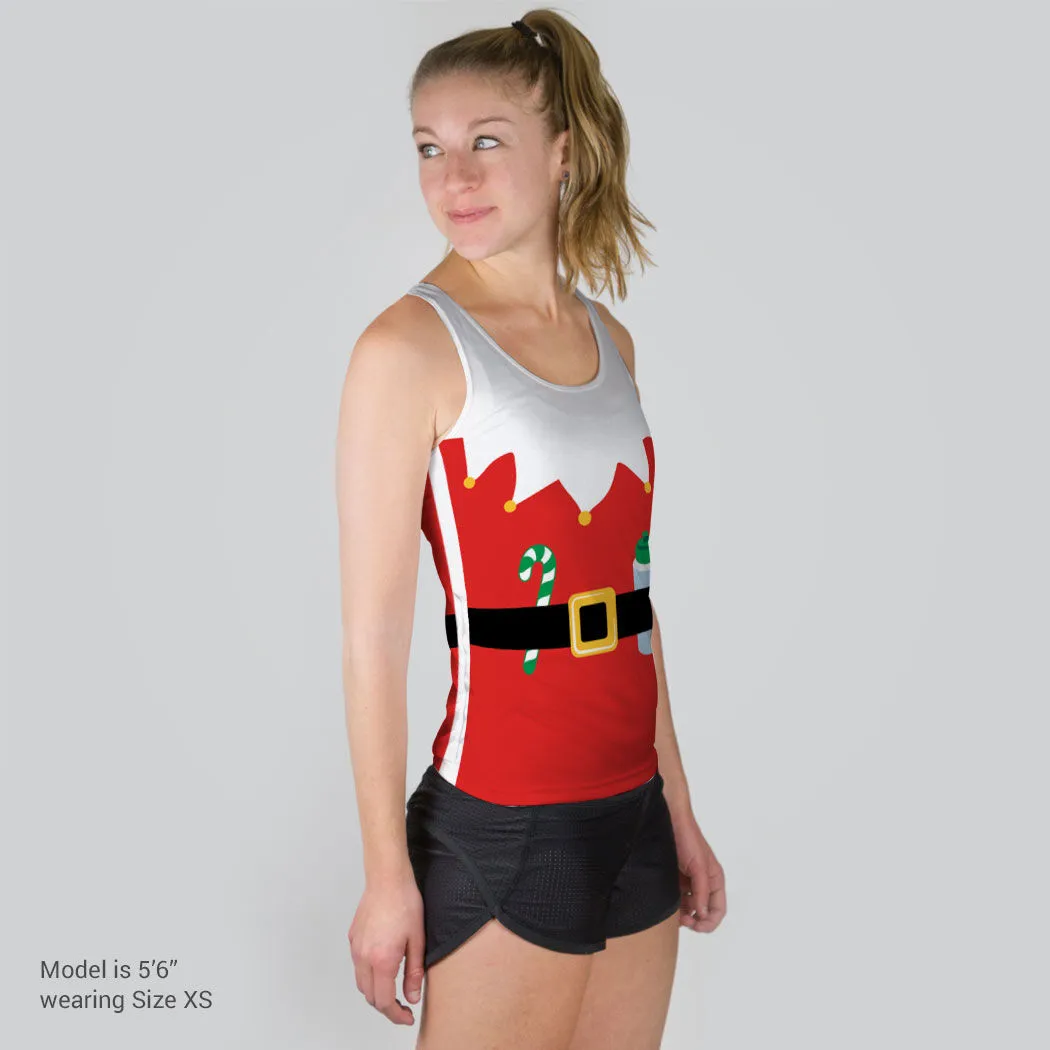 Women's Performance Tank Top - Mrs. Claus Runner 5 Women's Performance Tank Top - Mrs. Claus Runner - Image 3