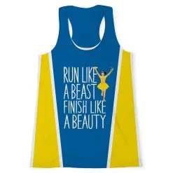 Women's Performance Tank Top - Run Like A Beast Finish Like A Beauty (Bold)