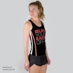 Women's Performance Tank Top - Run Your Ears Off -goneforarun Sales 2023 tr 37089 MODELFRONT