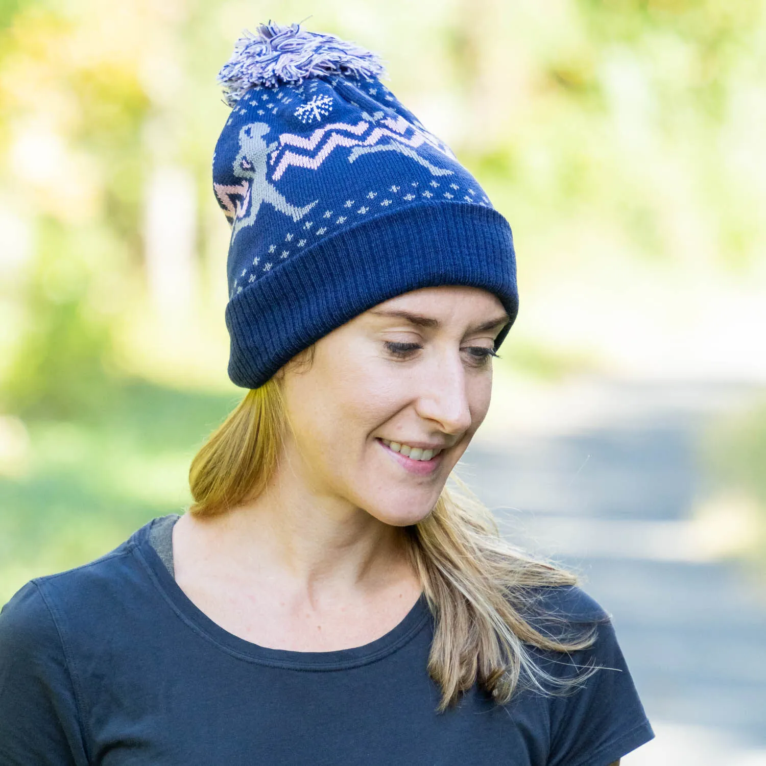 Running Knit Hat - Runner Girl Navy 4 Running Knit Hat - Runner Girl Navy - Image 2