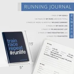 GoneForaRun Running Journal - Train Race Repeat -goneforarun Sales 2023 tr 37636 DETAILS