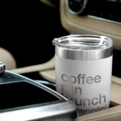 Running 20oz. Double Insulated Tumbler - Coffee Run Brunch -goneforarun Sales 2023 tr 37647 WHITE CAR