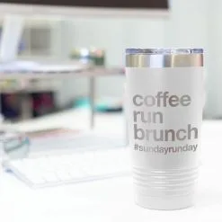 Running 20oz. Double Insulated Tumbler - Coffee Run Brunch -goneforarun Sales 2023 tr 37647 WHITE DESK