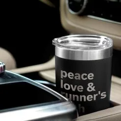 Running 20oz. Double Insulated Tumbler - Peace Love & Runner's High -goneforarun Sales 2023 tr 37652 BLACK CAR