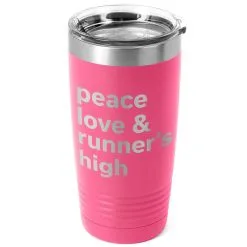 Running 20oz. Double Insulated Tumbler - Peace Love & Runner's High -goneforarun Sales 2023 tr 37652 PINK MAIN