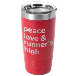 Running 20oz. Double Insulated Tumbler - Peace Love & Runner's High -goneforarun Sales 2023 tr 37652 RED MAIN