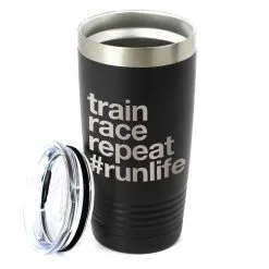 Running 20oz. Double Insulated Tumbler - Train Race Repeat -goneforarun Sales 2023 tr 37660 BLACK ALTMAIN