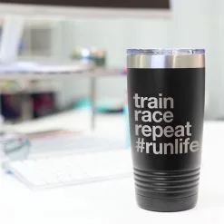 Running 20oz. Double Insulated Tumbler - Train Race Repeat -goneforarun Sales 2023 tr 37660 BLACK DESK