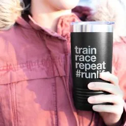 Running 20oz. Double Insulated Tumbler - Train Race Repeat -goneforarun Sales 2023 tr 37660 BLACK MODEL