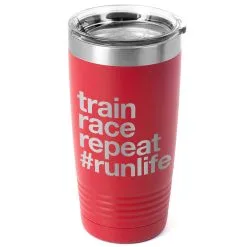 Running 20oz. Double Insulated Tumbler - Train Race Repeat -goneforarun Sales 2023 tr 37660 RED MAIN