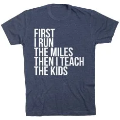 Running Short Sleeve T-Shirt - Then I Teach The Kids -goneforarun Sales 2023 tr 37695 NAVY FLAT