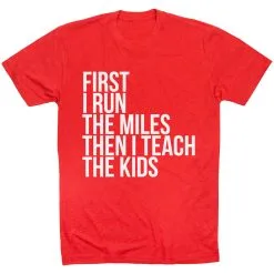 Running Short Sleeve T-Shirt - Then I Teach The Kids -goneforarun Sales 2023 tr 37695 RED FLAT