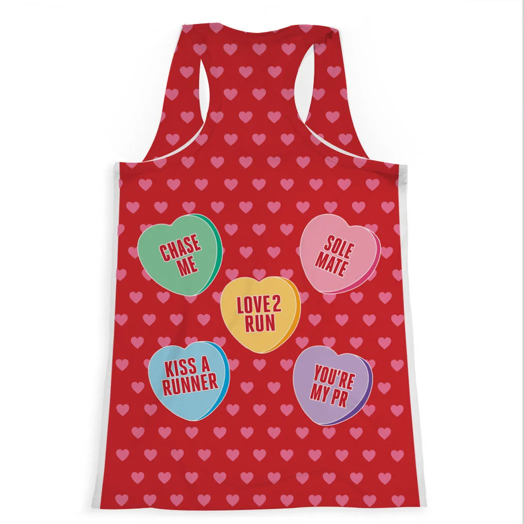 Women's Performance Tank Top - Candy Hearts 4 Women's Performance Tank Top - Candy Hearts - Image 2