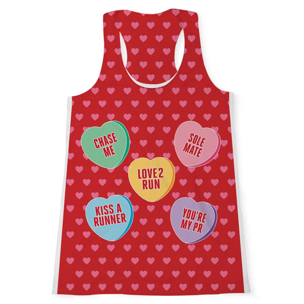 Women's Performance Tank Top - Candy Hearts 3 Women's Performance Tank Top - Candy Hearts