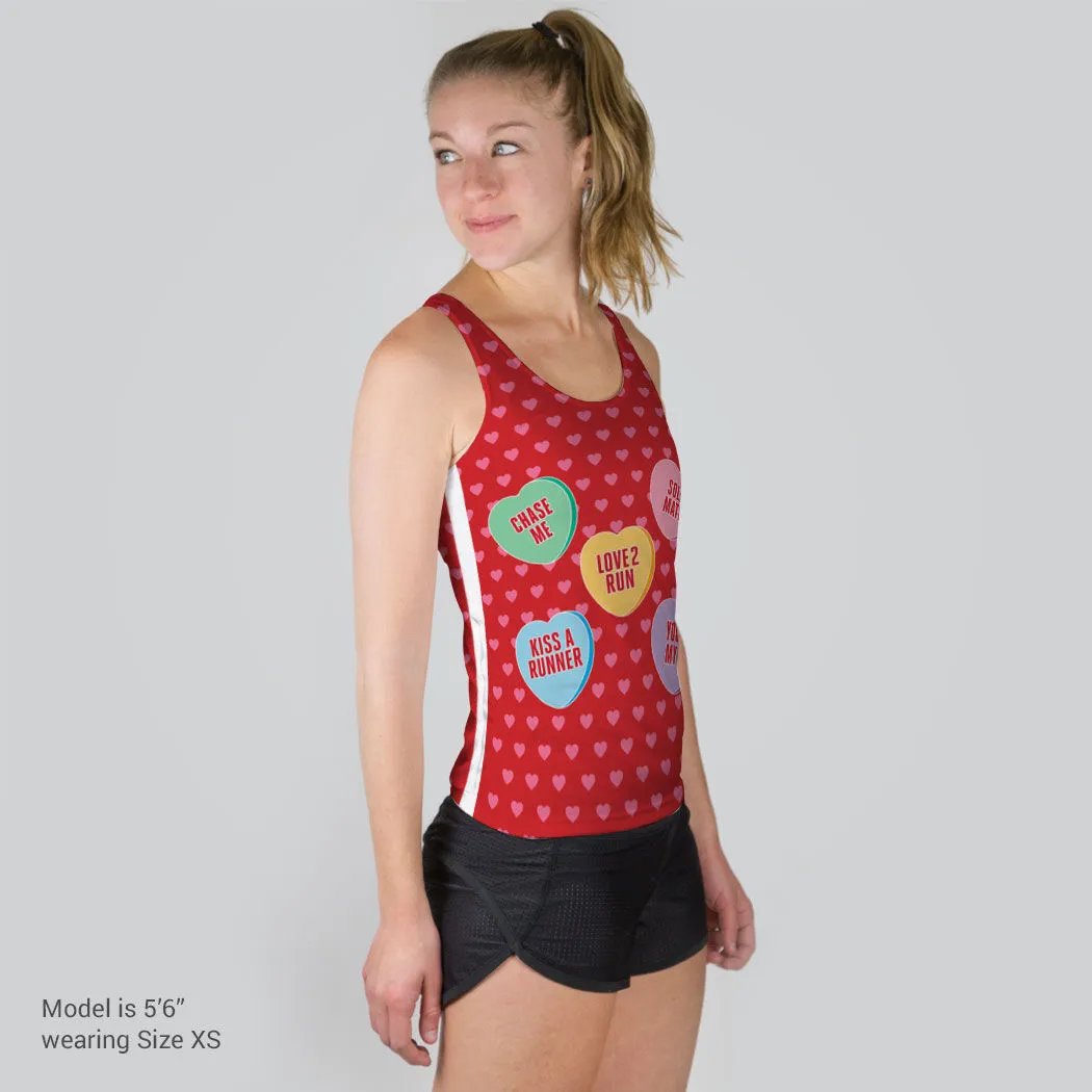 Women's Performance Tank Top - Candy Hearts 5 Women's Performance Tank Top - Candy Hearts - Image 3