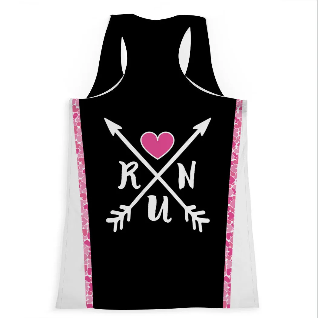 Women's Performance Tank Top - Run Arrows Heart 4 Women's Performance Tank Top - Run Arrows Heart - Image 2