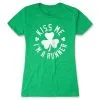Running Women's Everyday Tee - Kiss Me I Am A Runner Shamrock -goneforarun Sales 2023 tr 38132 GREEN