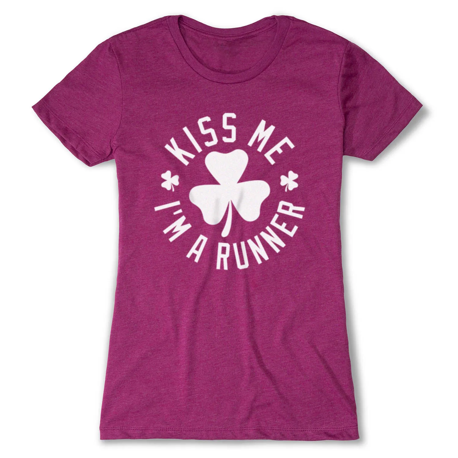 Running Women's Everyday Tee - Kiss Me I Am A Runner Shamrock 9 Running Women's Everyday Tee - Kiss Me I Am A Runner Shamrock - Image 7