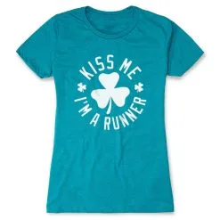 Running Women's Everyday Tee - Kiss Me I Am A Runner Shamrock 23 Running Women's Everyday Tee - Kiss Me I Am A Runner Shamrock -goneforarun Sales 2023 tr 38132 TEAL