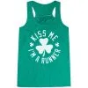 Running Flowy Racerback Tank Top - Kiss Me I Am A Runner Shamrock