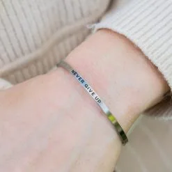 InspireME Cuff Bracelet - Never Give Up -goneforarun Sales 2023 tr 38806 MODEL