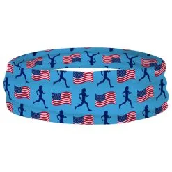 Running Multifunctional Headwear - Female Runner And USA Flag Pattern RokBAND