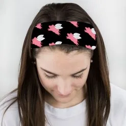 Running Multifunctional Headwear - Flying Pigs Pattern RokBAND -goneforarun Sales 2023 tr 38844 BLACK FEMALE1