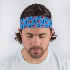 Running Multifunctional Headwear - Male Runner And USA Flag Pattern RokBAND -goneforarun Sales 2023 tr 38846 BLUE MALE1