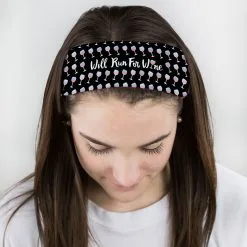 Running Multifunctional Headwear - Will Run For Wine RokBAND -goneforarun Sales 2023 tr 38857 ROSE FEMALE1