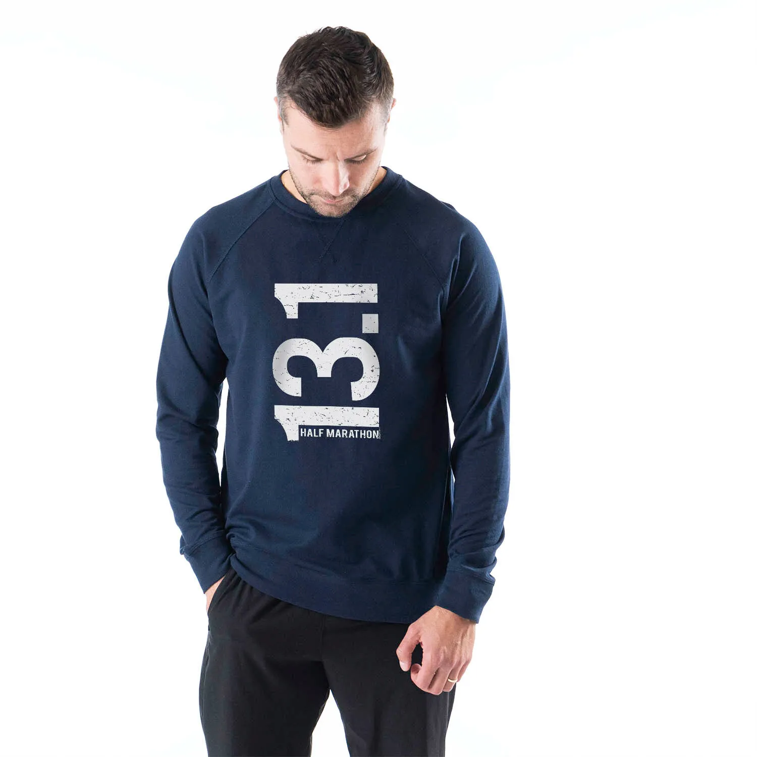 Running Raglan Crew Neck Pullover - 13.1 Half Marathon Vertical 4 Running Raglan Crew Neck Pullover - 13.1 Half Marathon Vertical - Image 2