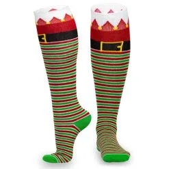 Woven Knee High Socks - Santa's Elf -goneforarun Sales 2023 tr 38917 4
