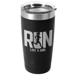 Running 20 Oz Double Insluated Tumbler - Let's Run Like A Girl -goneforarun Sales 2023 tr 39136 BLACK MAIN