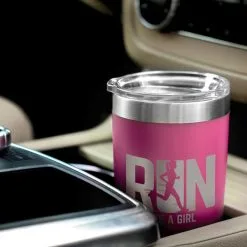 Running 20 Oz Double Insluated Tumbler - Let's Run Like A Girl -goneforarun Sales 2023 tr 39136 PINK CAR