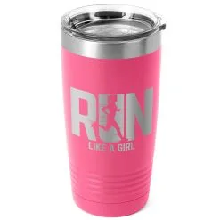 Running 20 Oz Double Insluated Tumbler - Let's Run Like A Girl