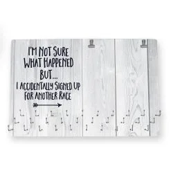 Running Large Hooked On Medals And Bib Hanger - Signed Up For Another Race -goneforarun Sales 2023 tr 39183 CHALKBOARD EMPTY