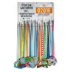 Running Large Hooked On Medals And Bib Hanger - Signed Up For Another Race -goneforarun Sales 2023 tr 39183 CHALKBOARD FULLVIEW