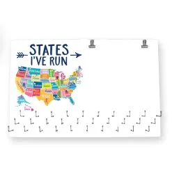 Running Large Hooked On Medals And Bib Hanger - States I've Run -goneforarun Sales 2023 tr 39185 EMPTY