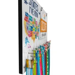 Running Large Hooked On Medals And Bib Hanger - States I've Run -goneforarun Sales 2023 tr 39185 PROFILE