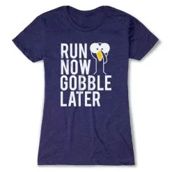 Women's Everyday Runners Tee - Run Now Gobble Later (Bold) -goneforarun Sales 2023 tr 39379 STORMINDIGO