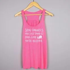 Flowy Racerback Tank Top - Slow Runners -goneforarun Sales 2023 tr 39384 PINK HANGER