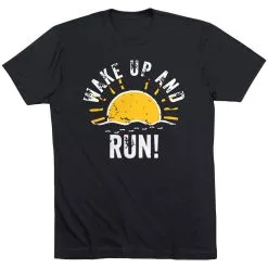 Running Short Sleeve T-Shirt - Wake Up And Run -goneforarun Sales 2023 tr 39388 BLACK FLAT