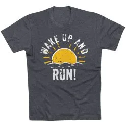 Running Short Sleeve T-Shirt - Wake Up And Run -goneforarun Sales 2023 tr 39388 CHARCOAL FLAT