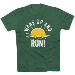 Running Short Sleeve T-Shirt - Wake Up And Run -goneforarun Sales 2023 tr 39388 FORESTGREEN FLAT