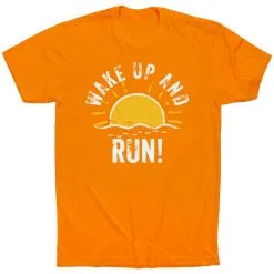 Running Short Sleeve T-Shirt - Wake Up And Run -goneforarun Sales 2023 tr 39388 ORANGE FLAT
