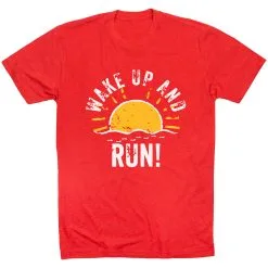 Running Short Sleeve T-Shirt - Wake Up And Run -goneforarun Sales 2023 tr 39388 RED FLAT