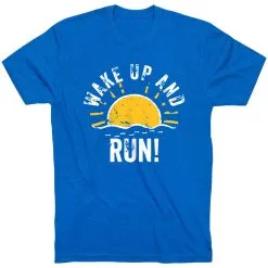 Running Short Sleeve T-Shirt - Wake Up And Run -goneforarun Sales 2023 tr 39388 ROYAL FLAT