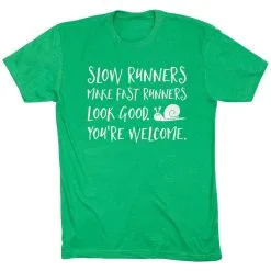Running Short Sleeve T-Shirt - Slow Runners -goneforarun Sales 2023 tr 39390 GREEN FLAT