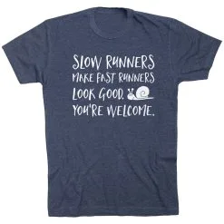 Running Short Sleeve T-Shirt - Slow Runners -goneforarun Sales 2023 tr 39390 NAVY FLAT