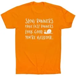 Running Short Sleeve T-Shirt - Slow Runners -goneforarun Sales 2023 tr 39390 ORANGE FLAT