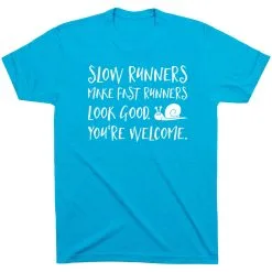 Running Short Sleeve T-Shirt - Slow Runners -goneforarun Sales 2023 tr 39390 TURQUOISE FLAT